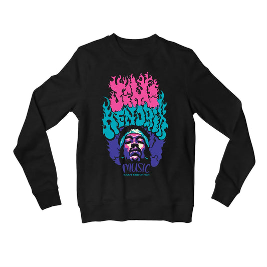 jimi hendrix safe kind of high sweatshirt upper winterwear music band buy online india the banyan tee tbt men women girls boys unisex black