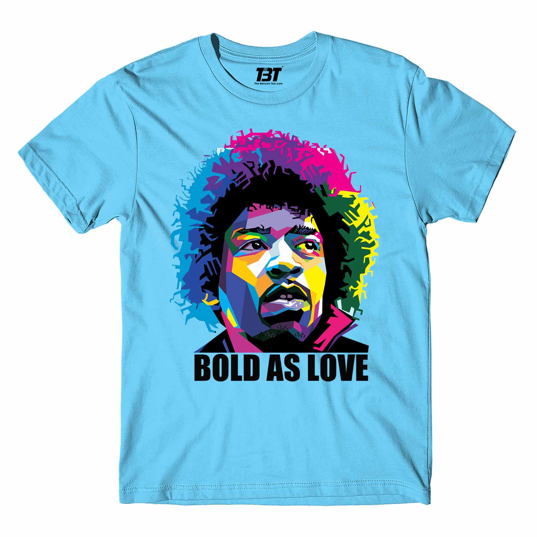 jimi hendrix bold as love t-shirt music band buy online india the banyan tee tbt men women girls boys unisex sky blue