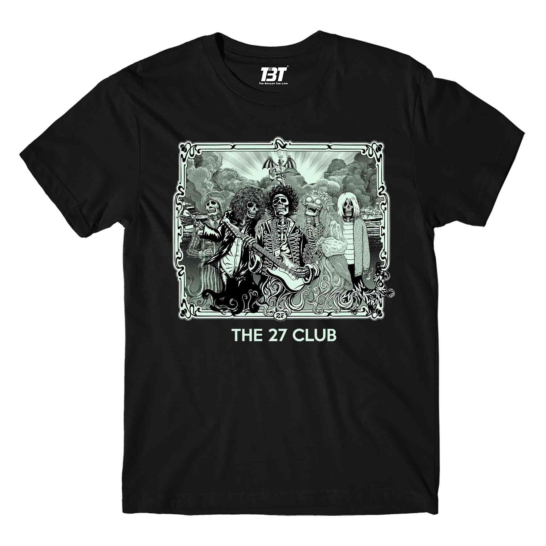 jimi hendrix the 27 club t-shirt music band buy online india the banyan tee tbt men women girls boys unisex black