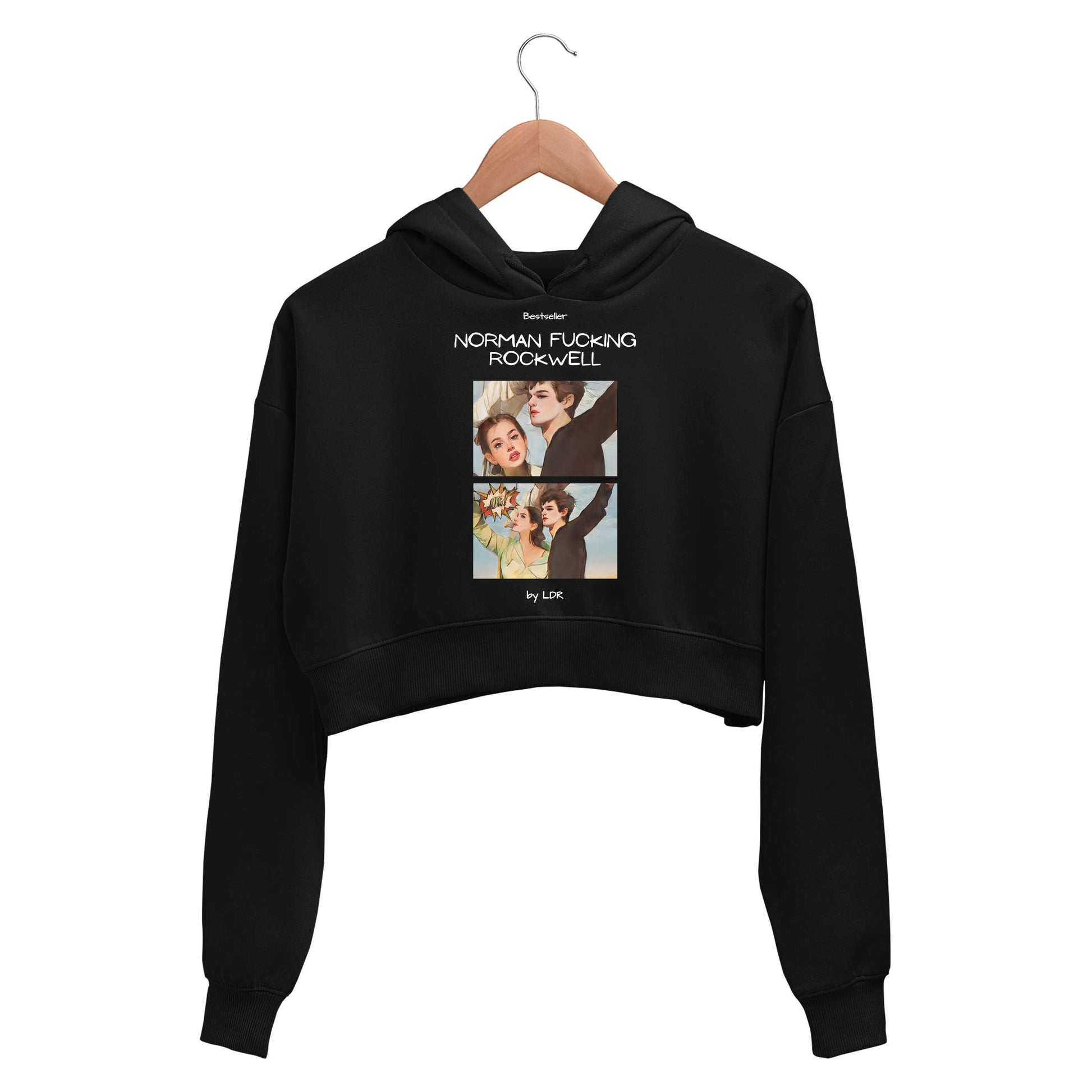 lana del rey norman fucking rockwell crop hoodie hooded sweatshirt upper winterwear music band buy online india the banyan tee tbt men women girls boys unisex black