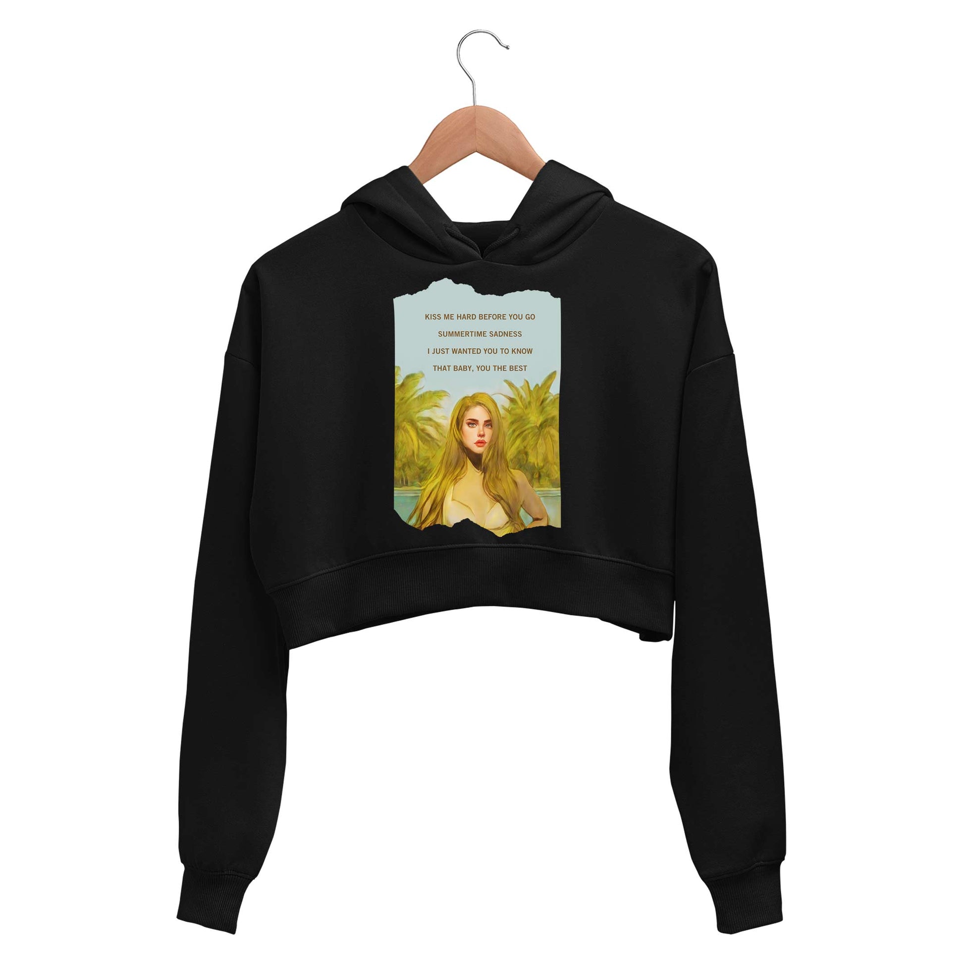 lana del rey summertime sadness crop hoodie hooded sweatshirt upper winterwear music band buy online india the banyan tee tbt men women girls boys unisex black 