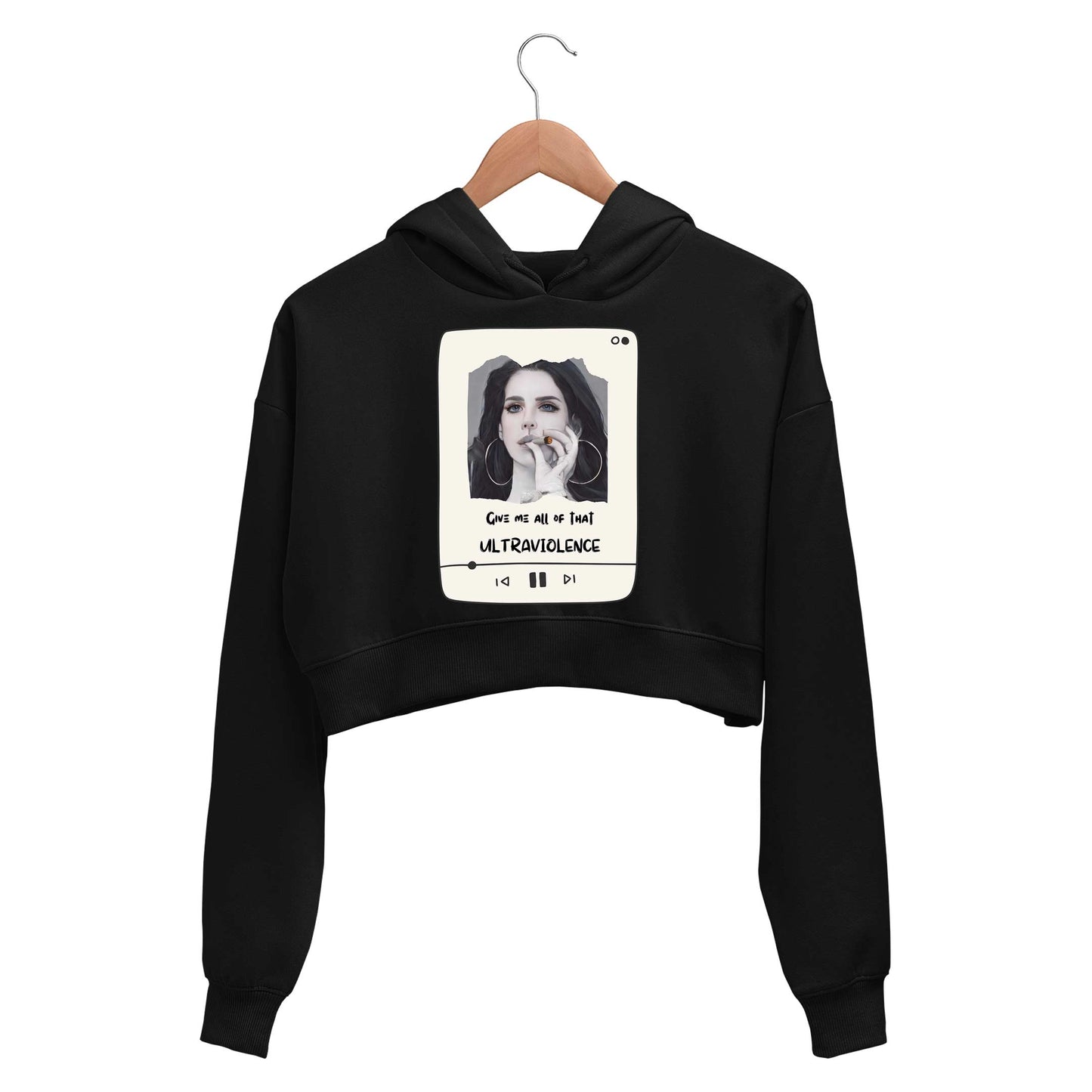 lana del rey ultraviolence crop hoodie hooded sweatshirt upper winterwear music band buy online india the banyan tee tbt men women girls boys unisex black 