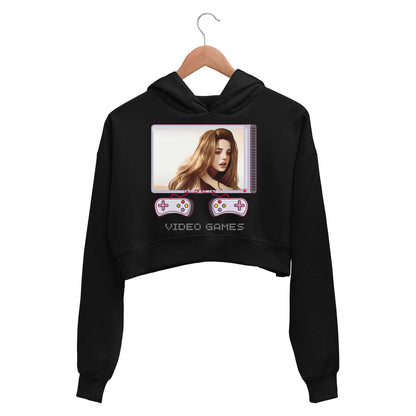 lana del rey video games crop hoodie hooded sweatshirt upper winterwear music band buy online india the banyan tee tbt men women girls boys unisex black 