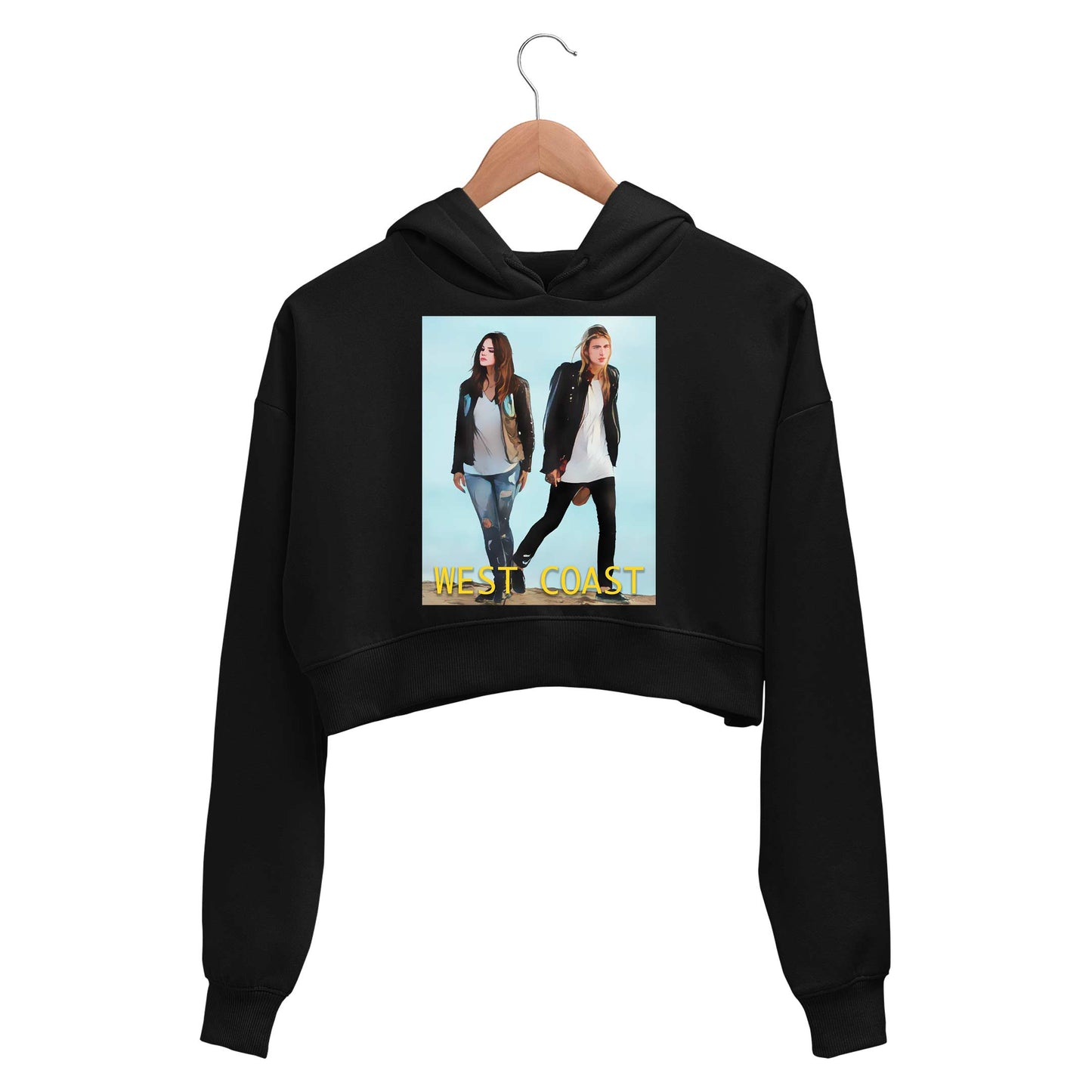 lana del rey west coast crop hoodie hooded sweatshirt upper winterwear music band buy online india the banyan tee tbt men women girls boys unisex black 