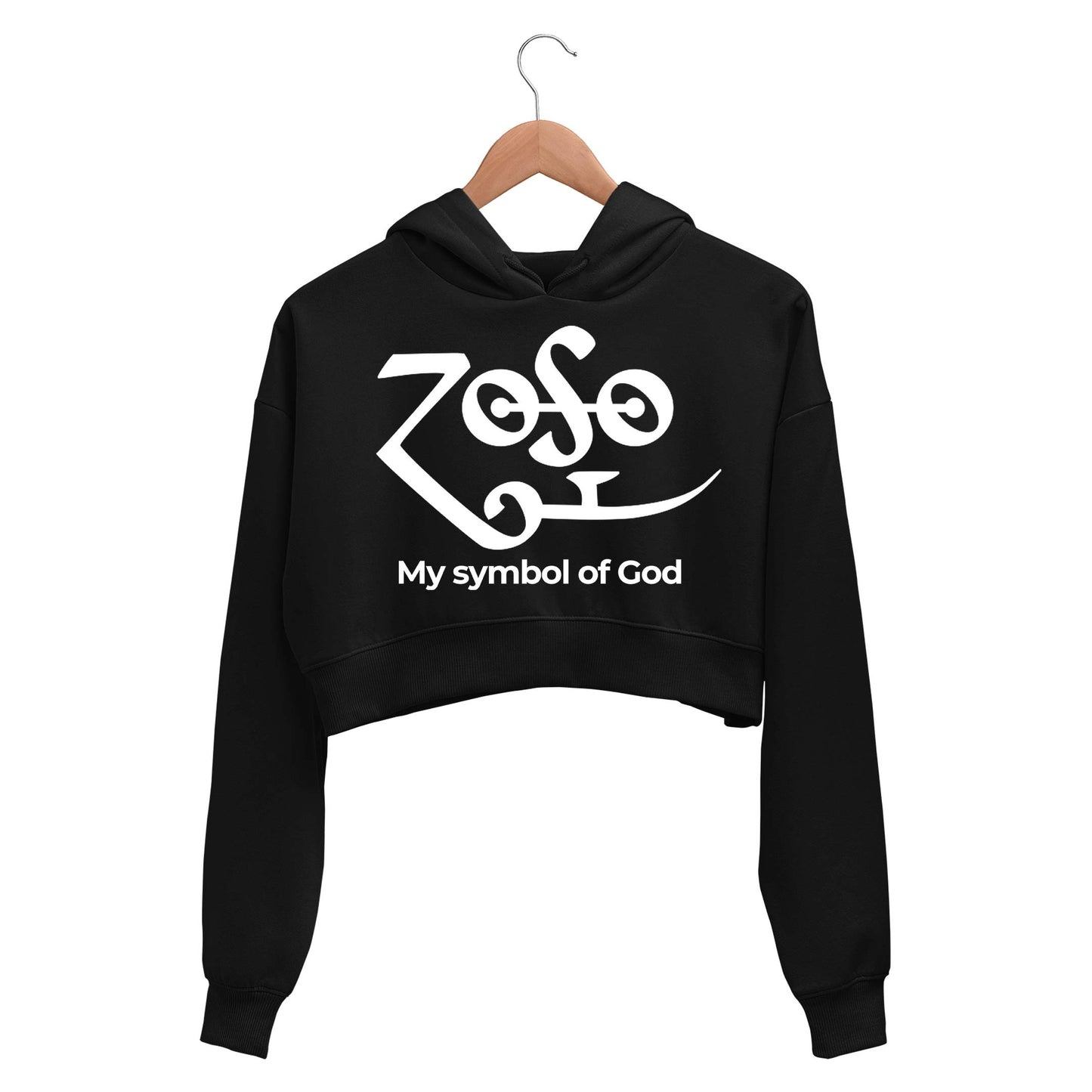 Led Zeppelin Crop Hoodie - My Symbol Of God Crop Hooded Sweatshirt for Women The Banyan Tee TBT