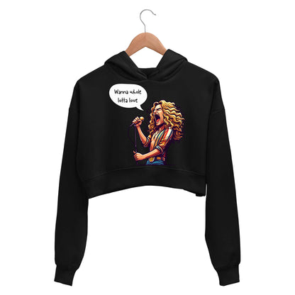 Led Zeppelin Crop Hoodie - Whole Lotta Love Crop Hooded Sweatshirt for Women The Banyan Tee TBT