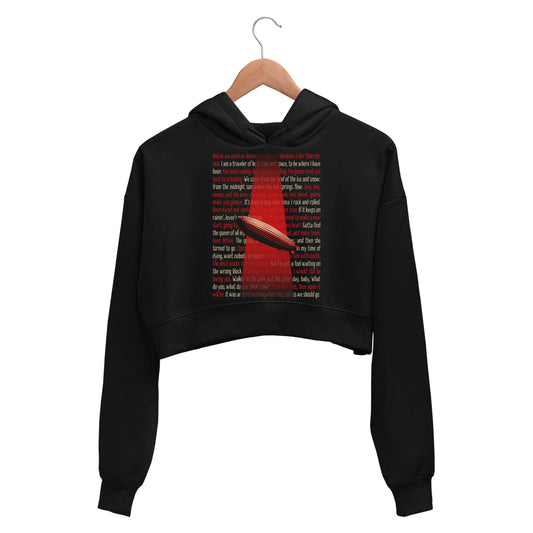 led zeppelin zeppelin verses crop hoodie hooded sweatshirt upper winterwear music band buy online india the banyan tee tbt men women girls boys unisex black 