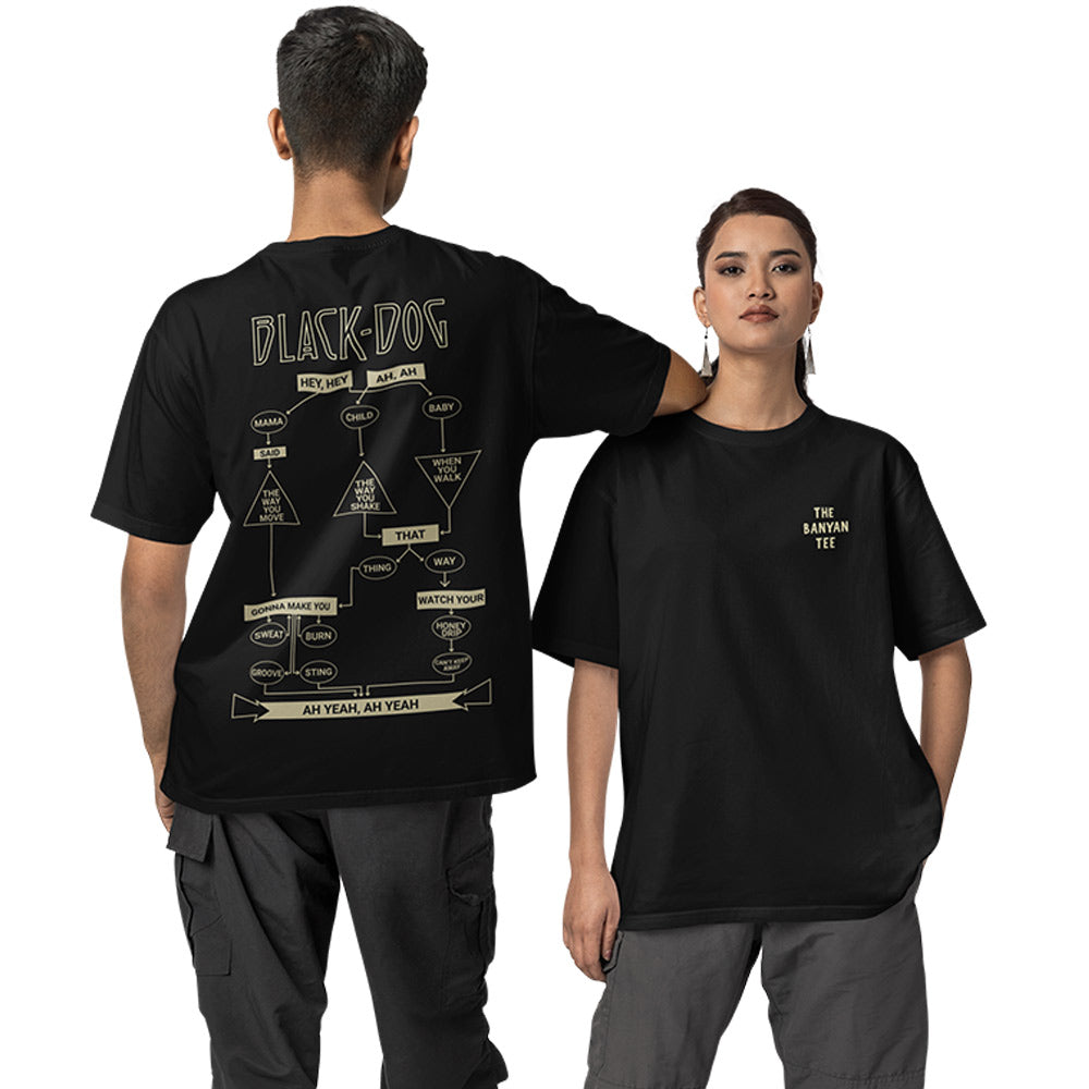 Led Zeppelin Oversized T shirt - Black Dog Rhapsody