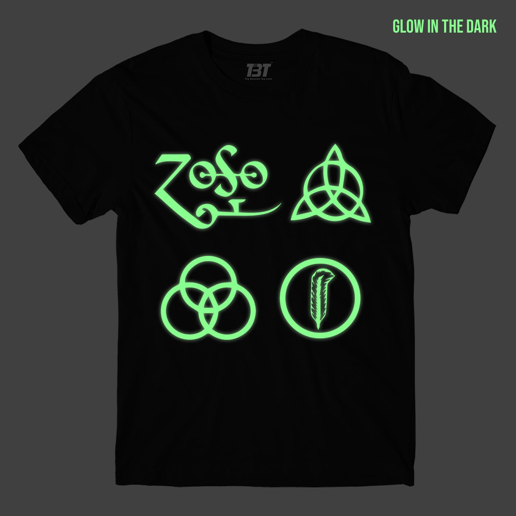 Glow In The Dark Led Zeppelin T-shirt by The Banyan Tee