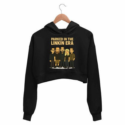 linkin park parked in the linkin era crop hoodie hooded sweatshirt upper winterwear music band buy online india the banyan tee tbt men women girls boys unisex black