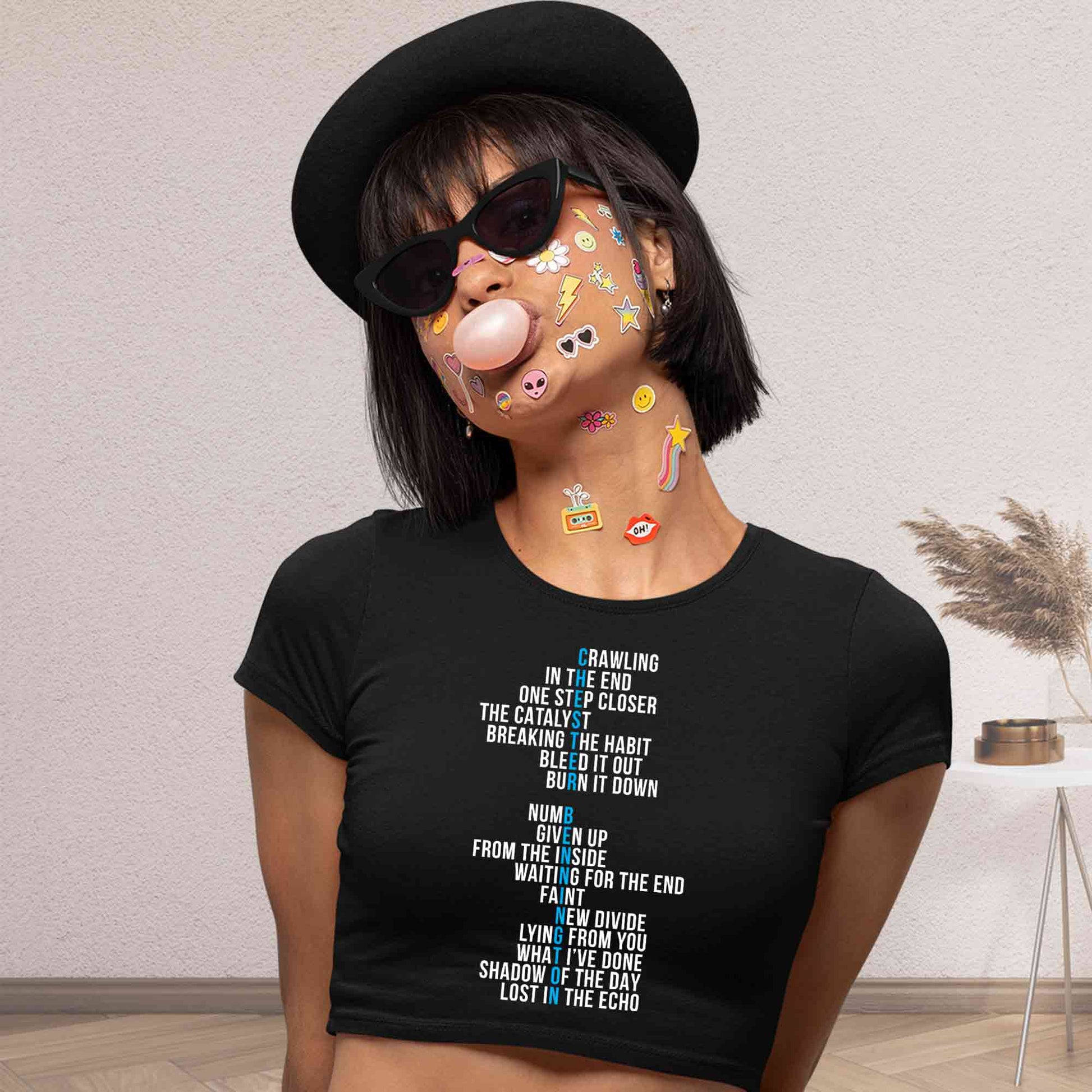 linkin park chester crop top music band buy online india the banyan tee tbt men women girls boys unisex black