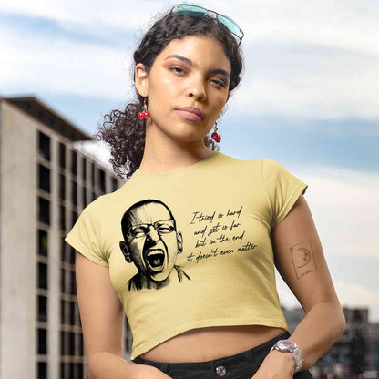 linkin park in the end crop top music band buy online india the banyan tee tbt men women girls boys unisex beige