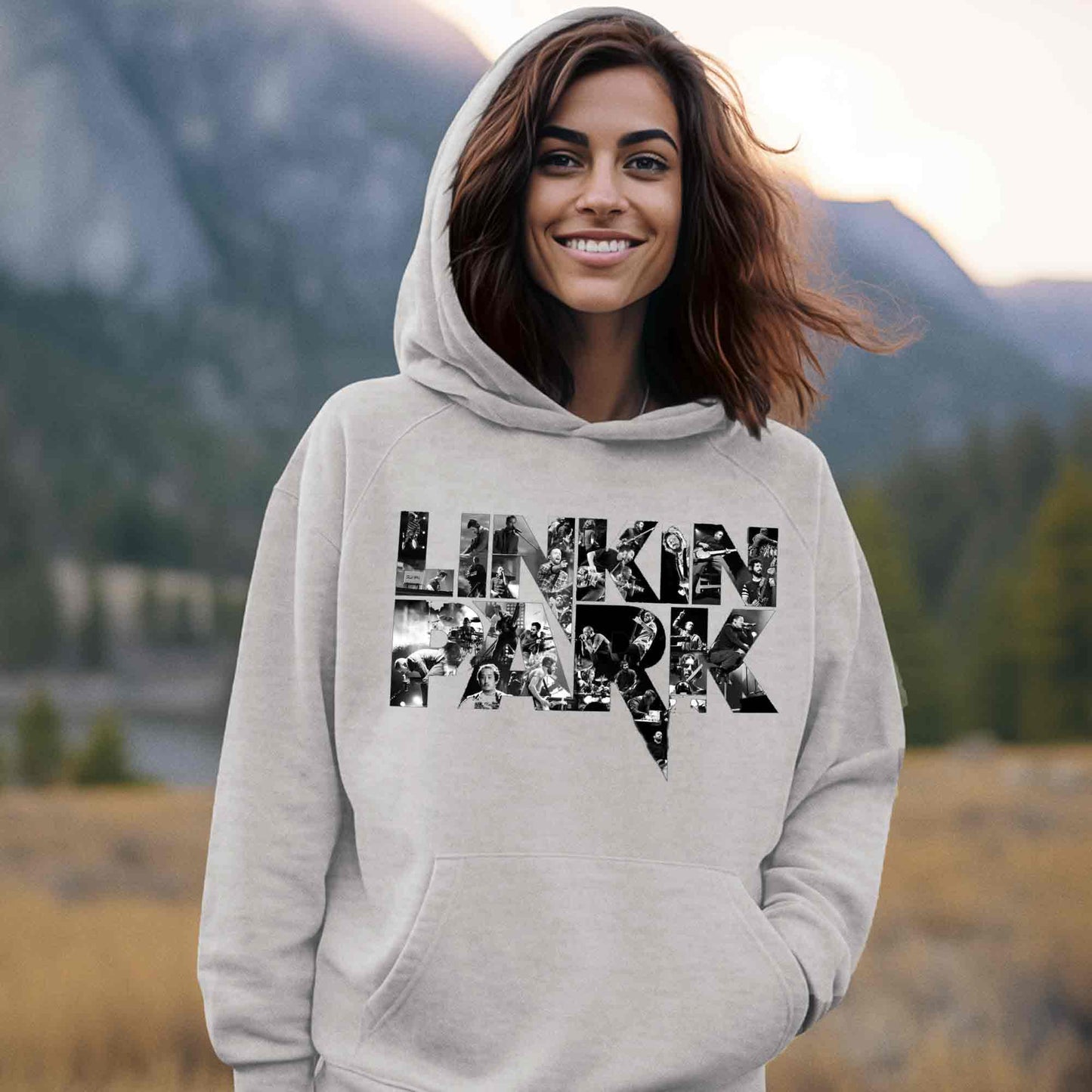 linkin park fan art hoodie hooded sweatshirt winterwear music band buy online india the banyan tee tbt men women girls boys unisex gray