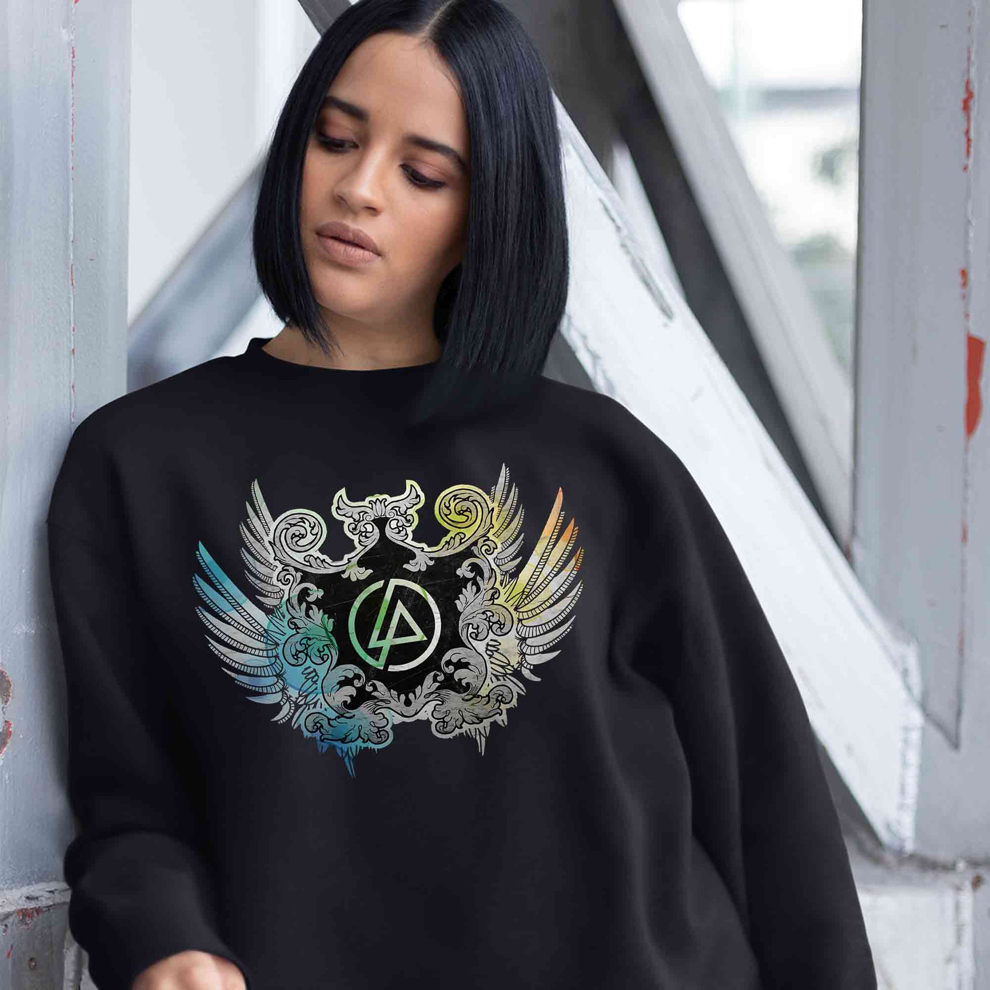 linkin park emblem sweatshirt upper winterwear music band buy online india the banyan tee tbt men women girls boys unisex black
