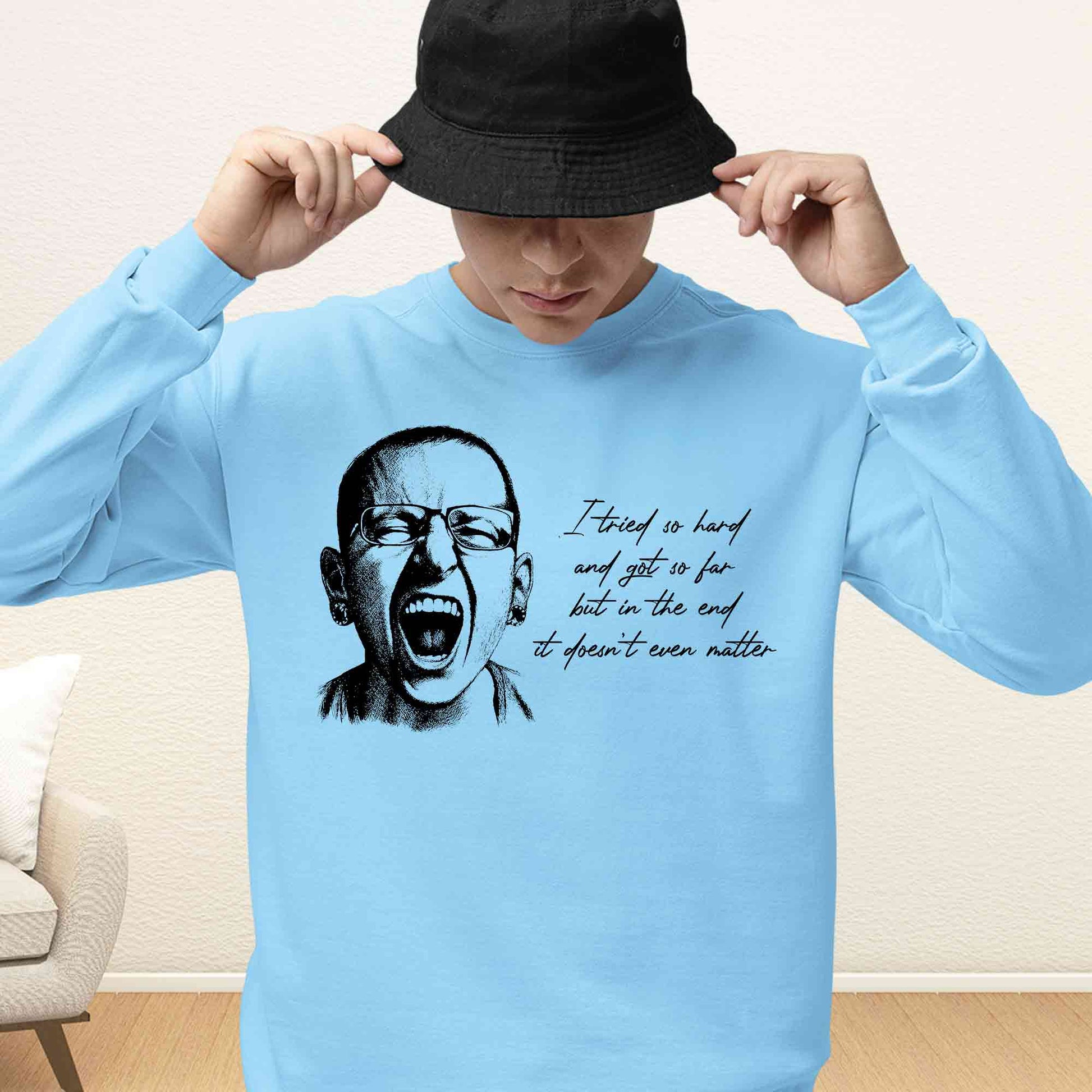 linkin park in the end sweatshirt upper winterwear music band buy online india the banyan tee tbt men women girls boys unisex baby blue