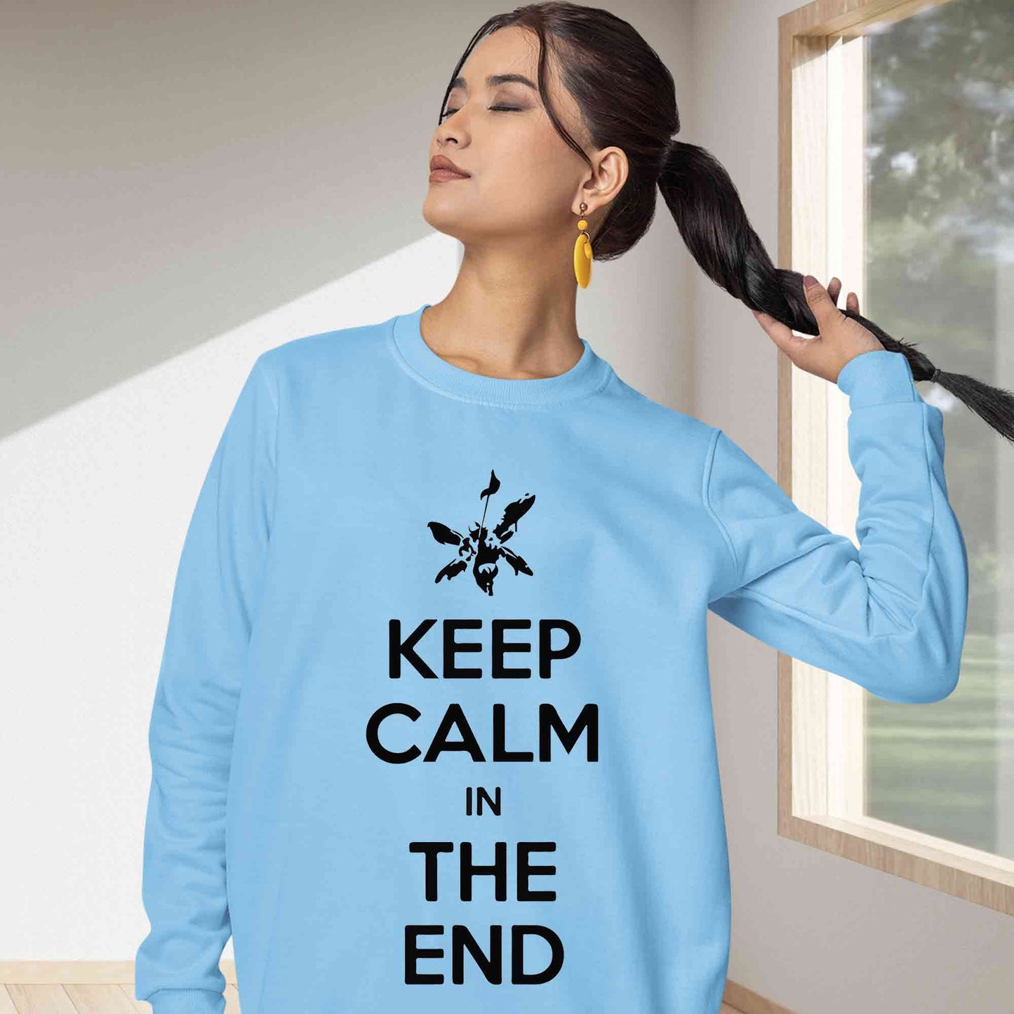 linkin park keep calm sweatshirt upper winterwear music band buy online india the banyan tee tbt men women girls boys unisex baby blue