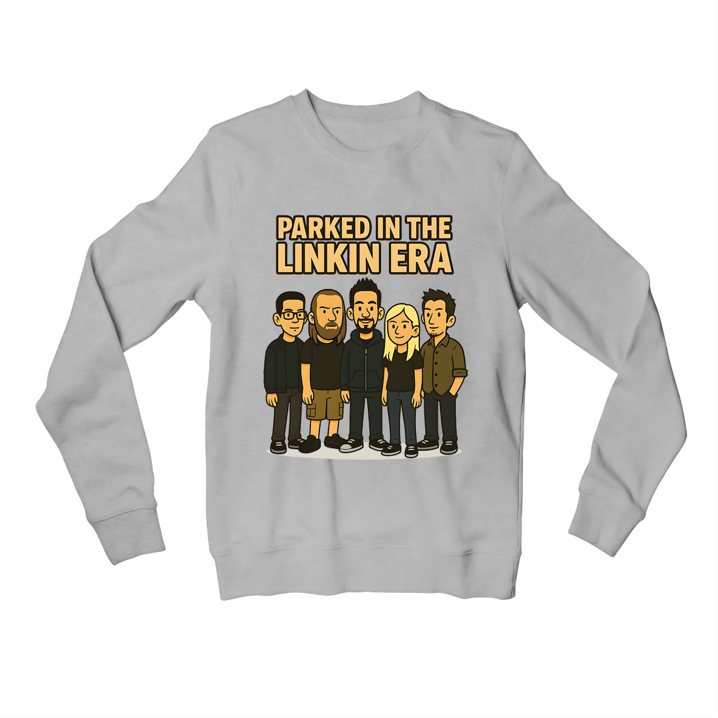 linkin park parked in the linkin era sweatshirt upper winterwear music band buy online india the banyan tee tbt men women girls boys unisex gray