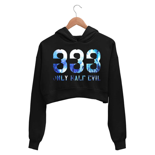 Lucifer Crop Hoodie - 333 Crop Hooded Sweatshirt for Women The Banyan Tee TBT