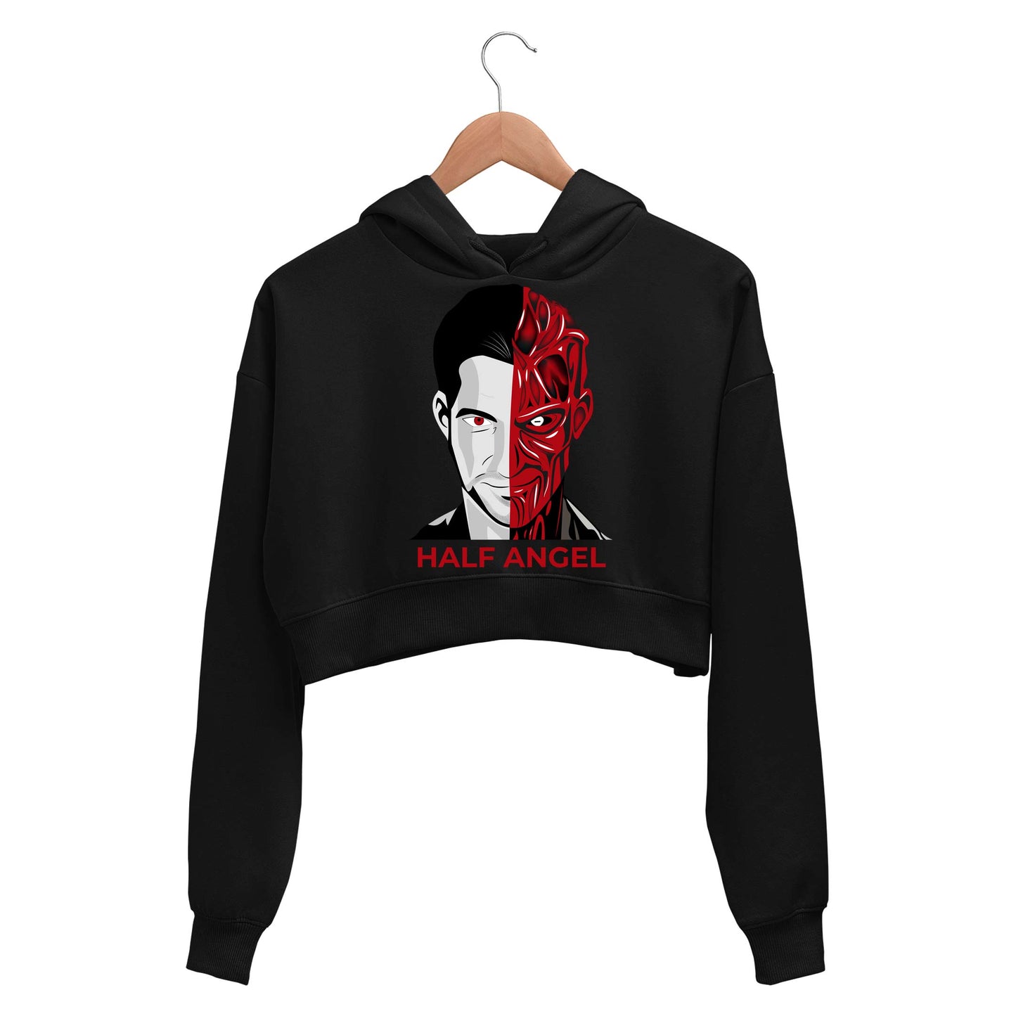 Lucifer Crop Hoodie - Crop Hooded Sweatshirt for Women The Banyan Tee TBT