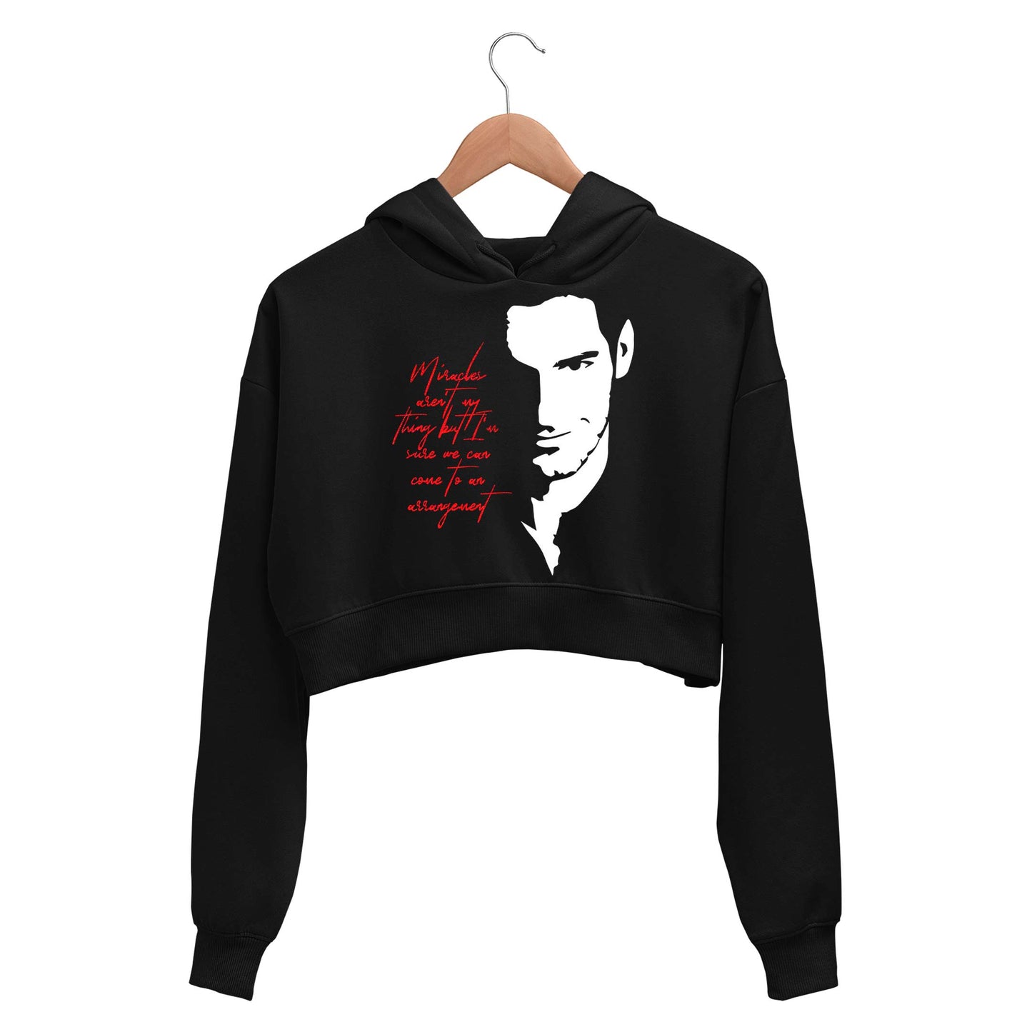 Lucifer Crop Hoodie - Crop Hooded Sweatshirt for Women The Banyan Tee TBT