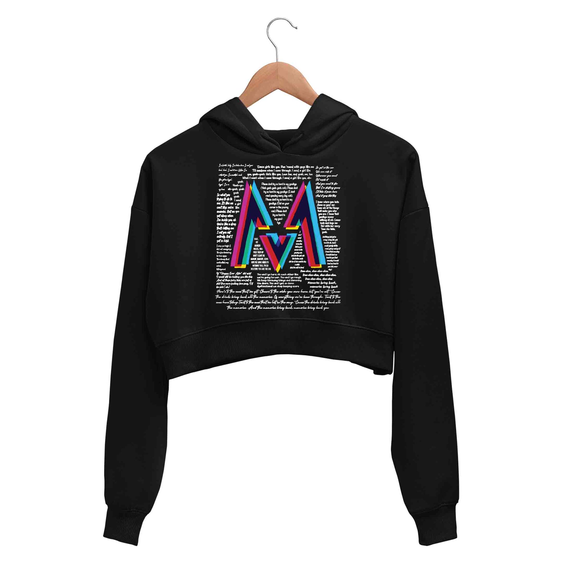 maroon 5 m5 crop hoodie hooded sweatshirt upper winterwear music band buy online india the banyan tee tbt men women girls boys unisex black 