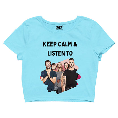 maroon 5 keep calm and listen to m5 crop top music band buy online india the banyan tee tbt men women girls boys unisex s 