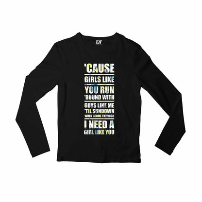 maroon 5 i need a girl like you full sleeves long sleeves music band buy online india the banyan tee tbt men women girls boys unisex black 