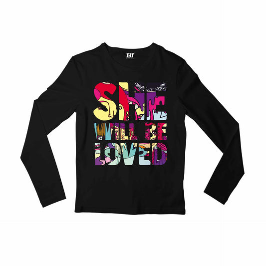 maroon 5 she will be loved full sleeves long sleeves music band buy online india the banyan tee tbt men women girls boys unisex black 