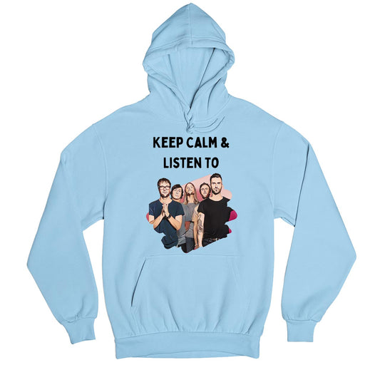 maroon 5 keep calm and listen to m5 hoodie hooded sweatshirt winterwear music band buy online india the banyan tee tbt men women girls boys unisex baby blue 