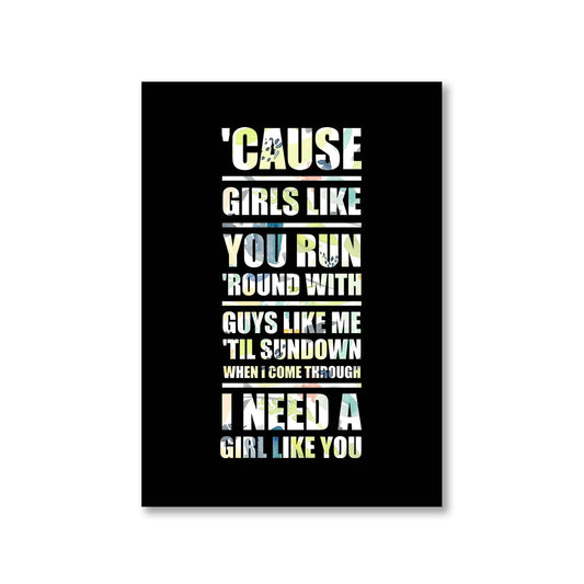 maroon 5 i need a girl like you poster wall art buy online india the banyan tee tbt a4 