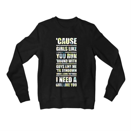 maroon 5 i need a girl like you sweatshirt upper winterwear music band buy online india the banyan tee tbt men women girls boys unisex black 