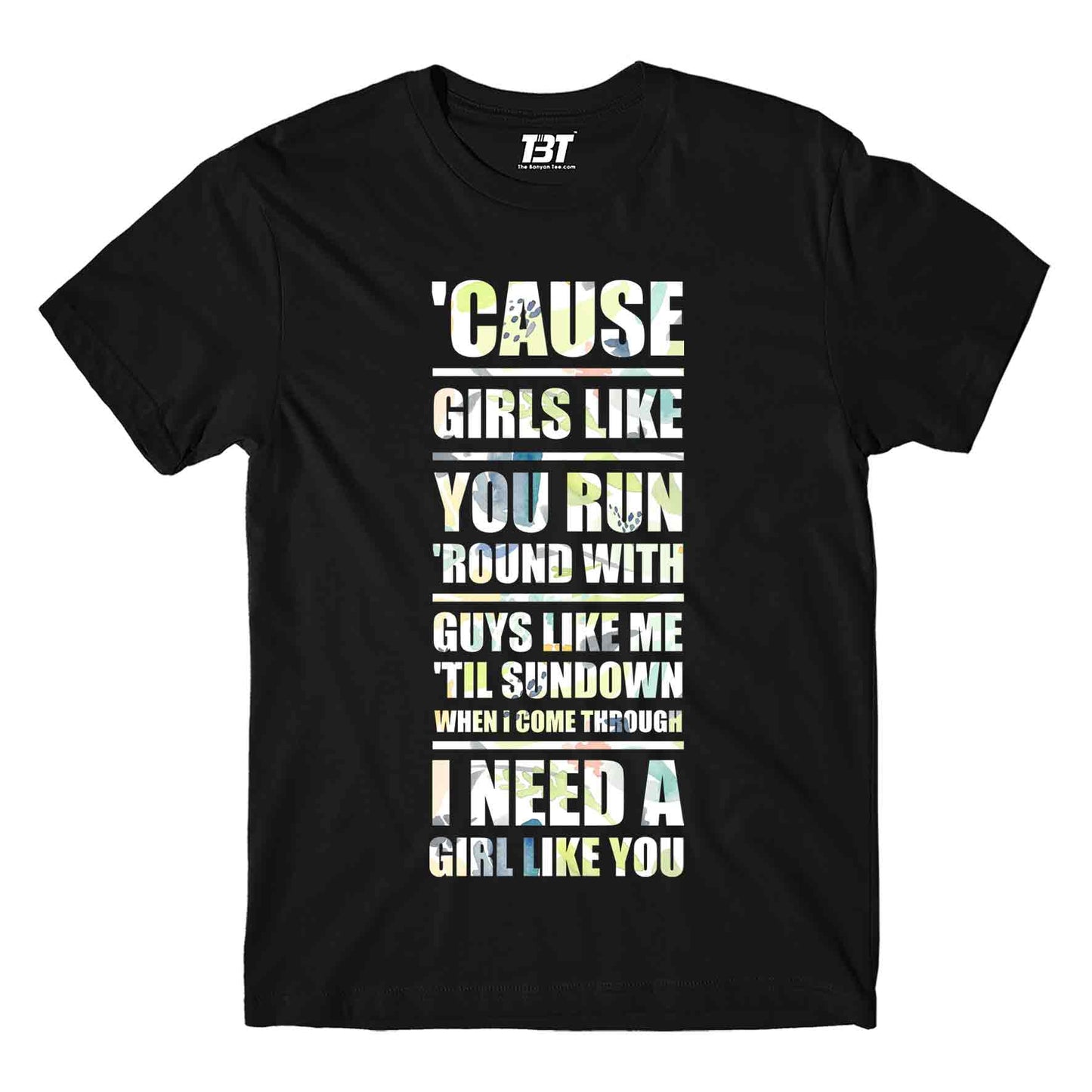 maroon 5 i need a girl like you t-shirt music band buy online india the banyan tee tbt men women girls boys unisex black 