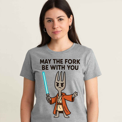 graphic may the fork be with you t-shirt printed graphic stylish buy online india the banyan tee tbt men women girls boys unisex gray 