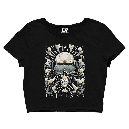 megadeth th1rt3en crop top music band buy online india the banyan tee tbt men women girls boys unisex black