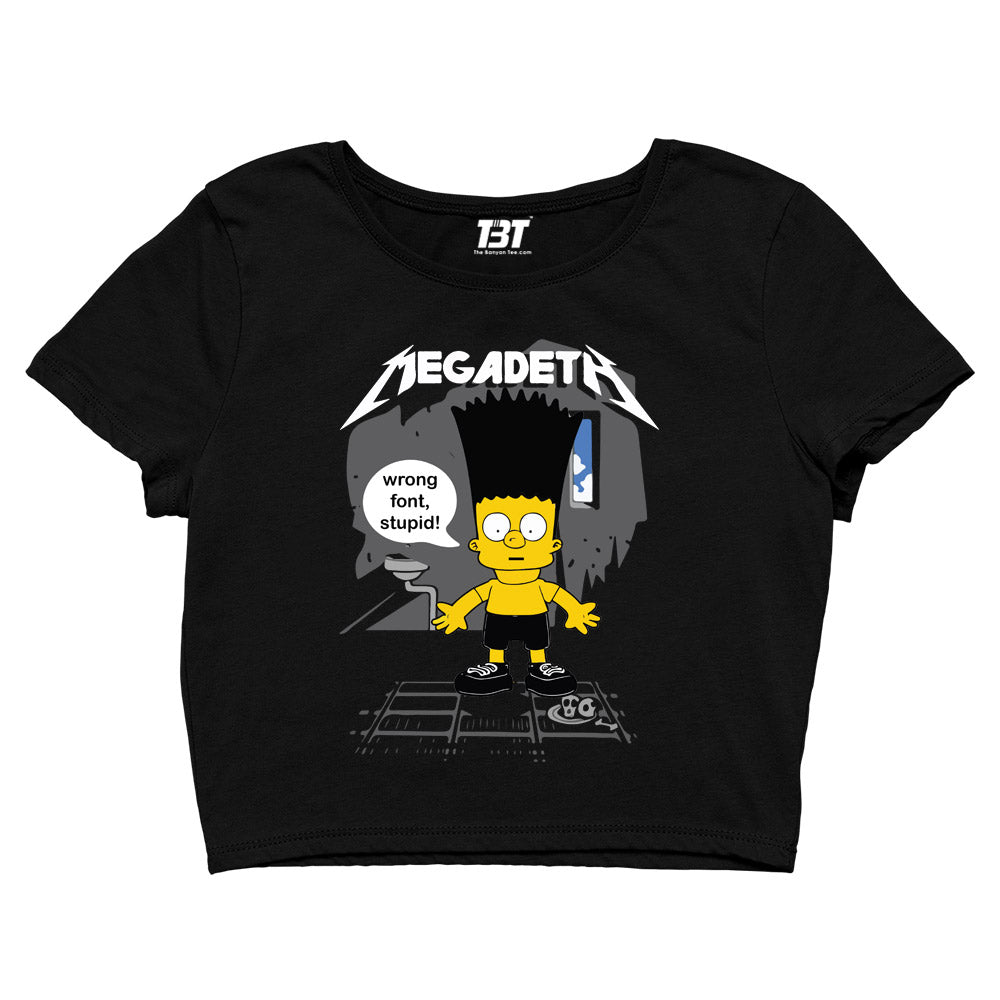 megadeth wrong font crop top music band buy online india the banyan tee tbt men women girls boys unisex black