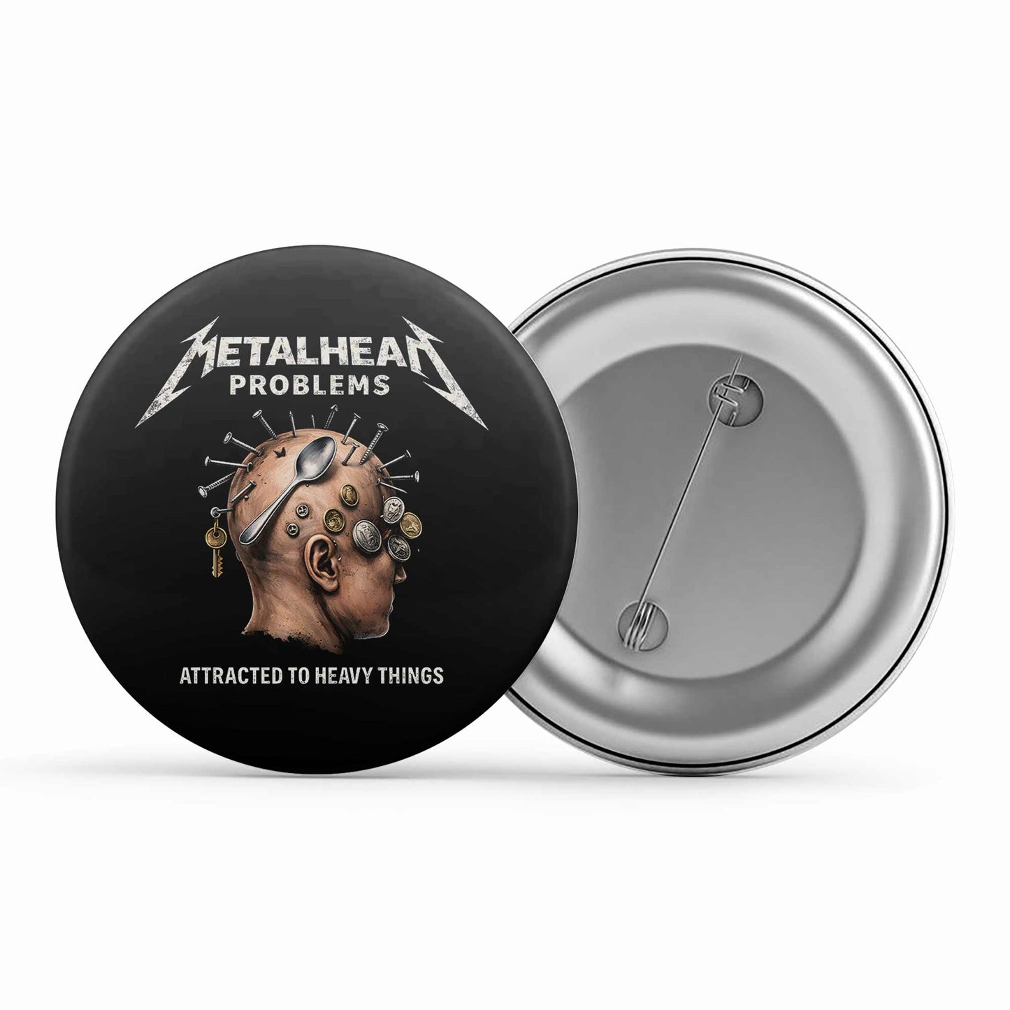 metallica metalhead problems badge pin button music band buy online india the banyan tee tbt men women girls boys unisex  