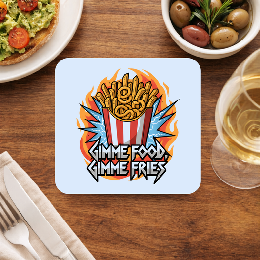 metallica gimme food gimme fries coasters wooden table cups indian music band buy online india the banyan tee tbt men women girls boys unisex  