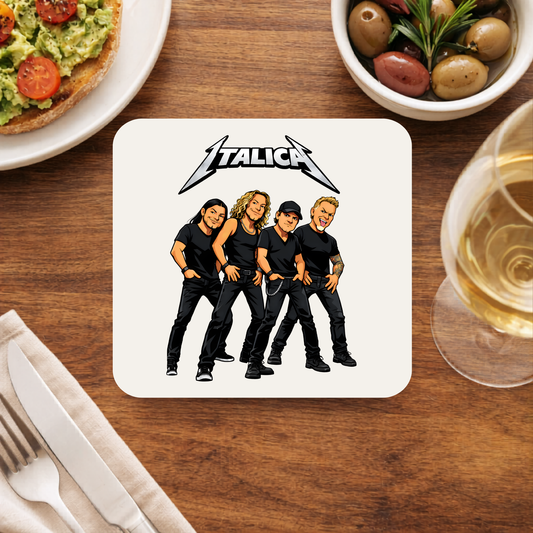 metallica italica coasters wooden table cups indian music band buy online india the banyan tee tbt men women girls boys unisex  