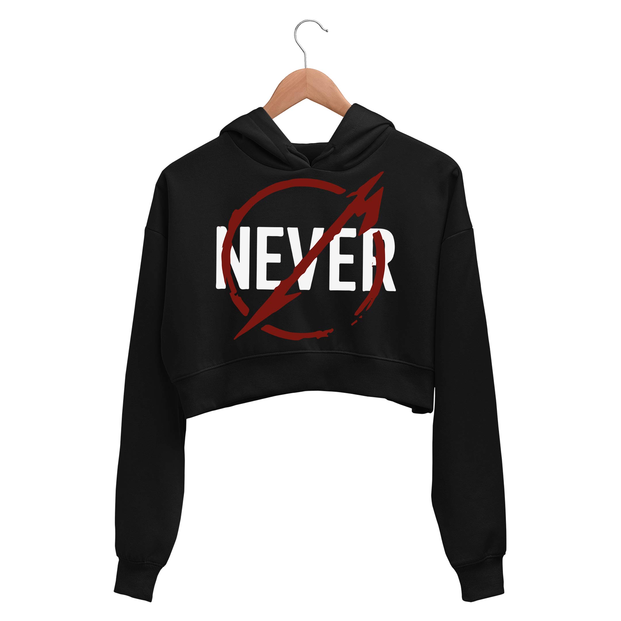 Buy Metallica Never Crop Hoodie at Rs. 50 OFF 🤑 – The Banyan Tee