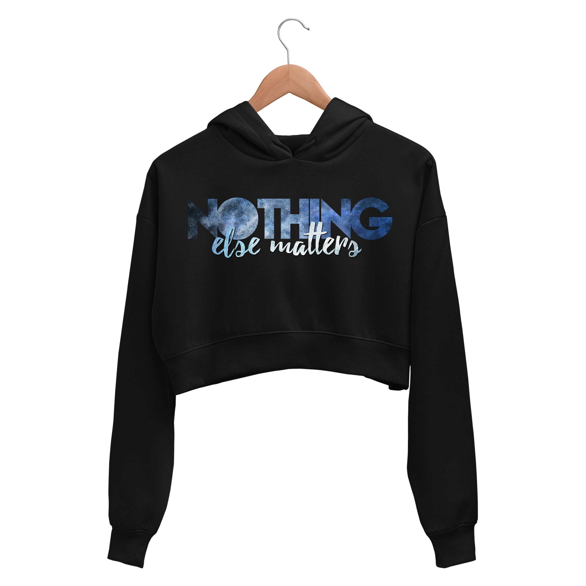 Metallica Crop Hoodie Merchandise Clothing Apparel - Nothing Else Matters Crop Hooded Sweatshirt for Women The Banyan Tee TBT