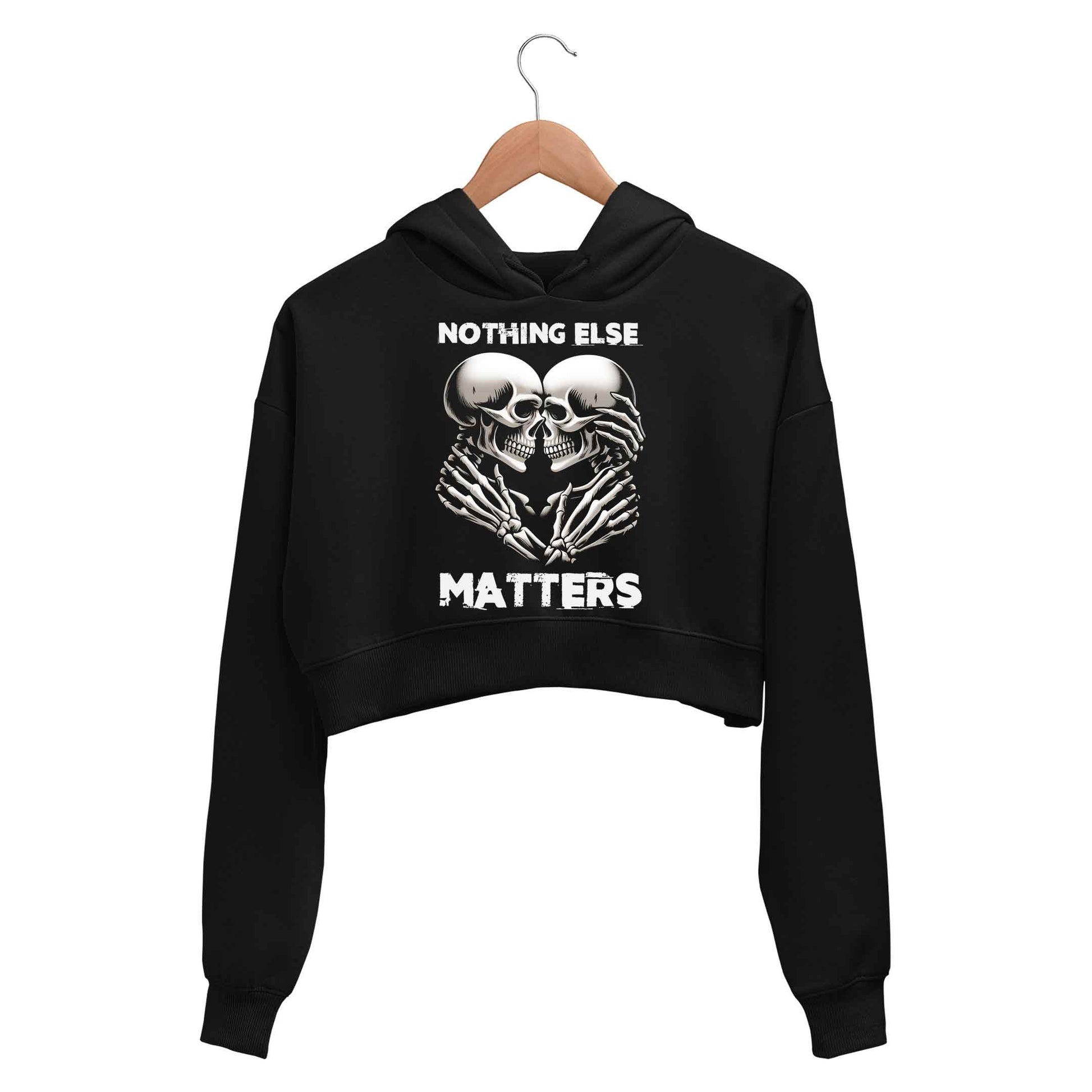 metallica nothing else matters crop hoodie hooded sweatshirt upper winterwear music band buy online india the banyan tee tbt men women girls boys unisex black 