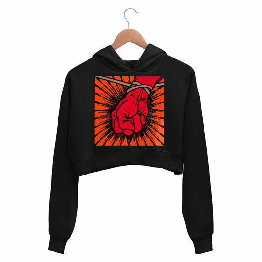 Metallica Crop Hoodie Merchandise Clothing Apparel - St. Anger Crop Hooded Sweatshirt for Women The Banyan Tee TBT