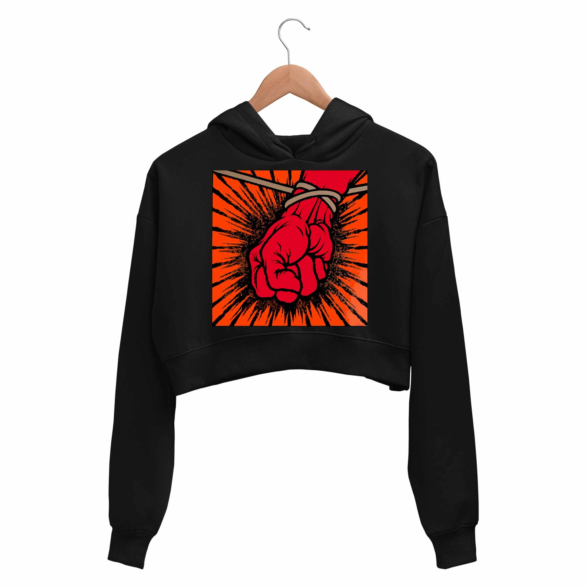 Metallica Crop Hoodie Merchandise Clothing Apparel - St. Anger Crop Hooded Sweatshirt for Women The Banyan Tee TBT