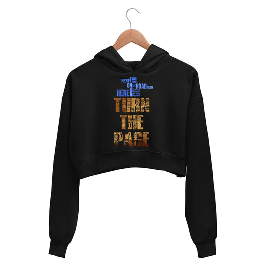 Metallica Crop Hoodie Merchandise Clothing Apparel - Turn The Page Crop Hooded Sweatshirt for Women The Banyan Tee TBT