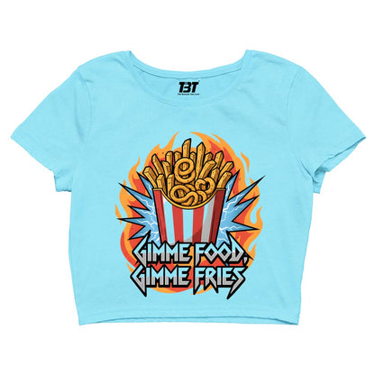 metallica gimme food gimme fries crop top music band buy online india the banyan tee tbt men women girls boys unisex s 