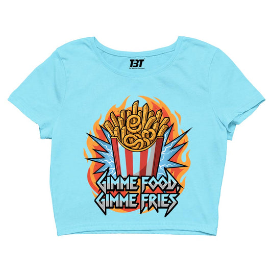 metallica gimme food gimme fries crop top music band buy online india the banyan tee tbt men women girls boys unisex s 