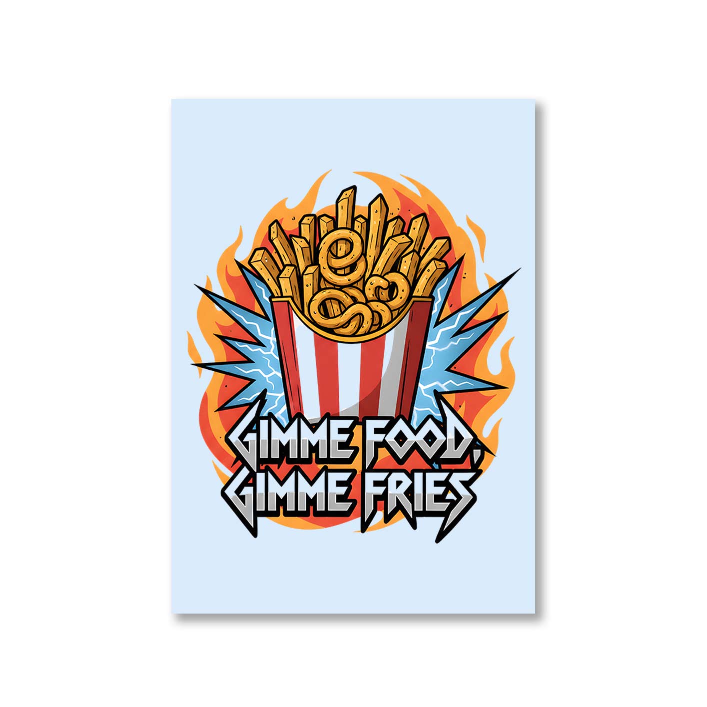 metallica gimme food gimme fries poster wall art buy online india the banyan tee tbt 8 x 10 