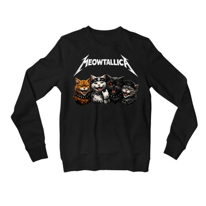 metallica meowtallica sweatshirt upper winterwear music band buy online india the banyan tee tbt men women girls boys unisex black 