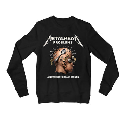 metallica metalhead problems sweatshirt upper winterwear music band buy online india the banyan tee tbt men women girls boys unisex black 