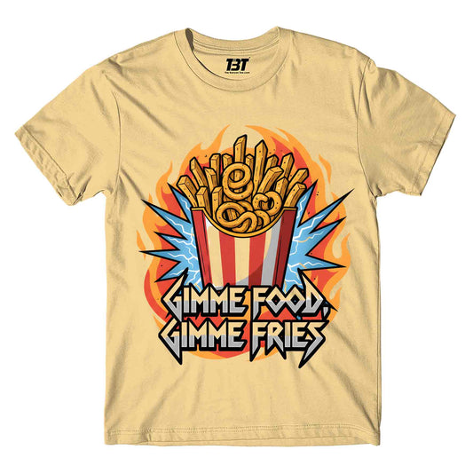 metallica gimme food gimme fries t-shirt music band buy online india the banyan tee tbt men women girls boys unisex beige 